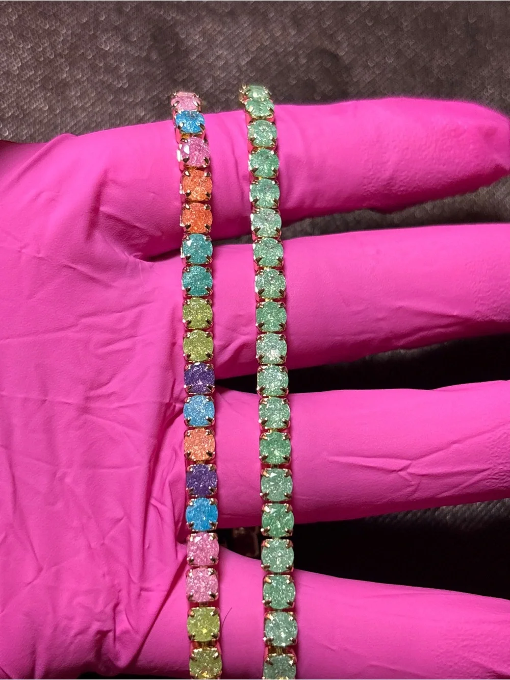 Pretty Bird Yellow Gold CZ Tennis Bracelets